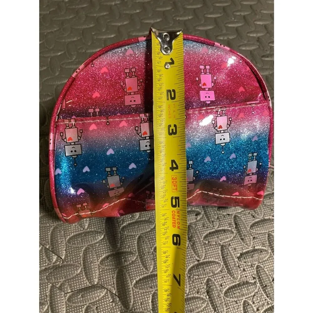 Kids Robot Glitter Cosmetic Bag - Pink & Blue